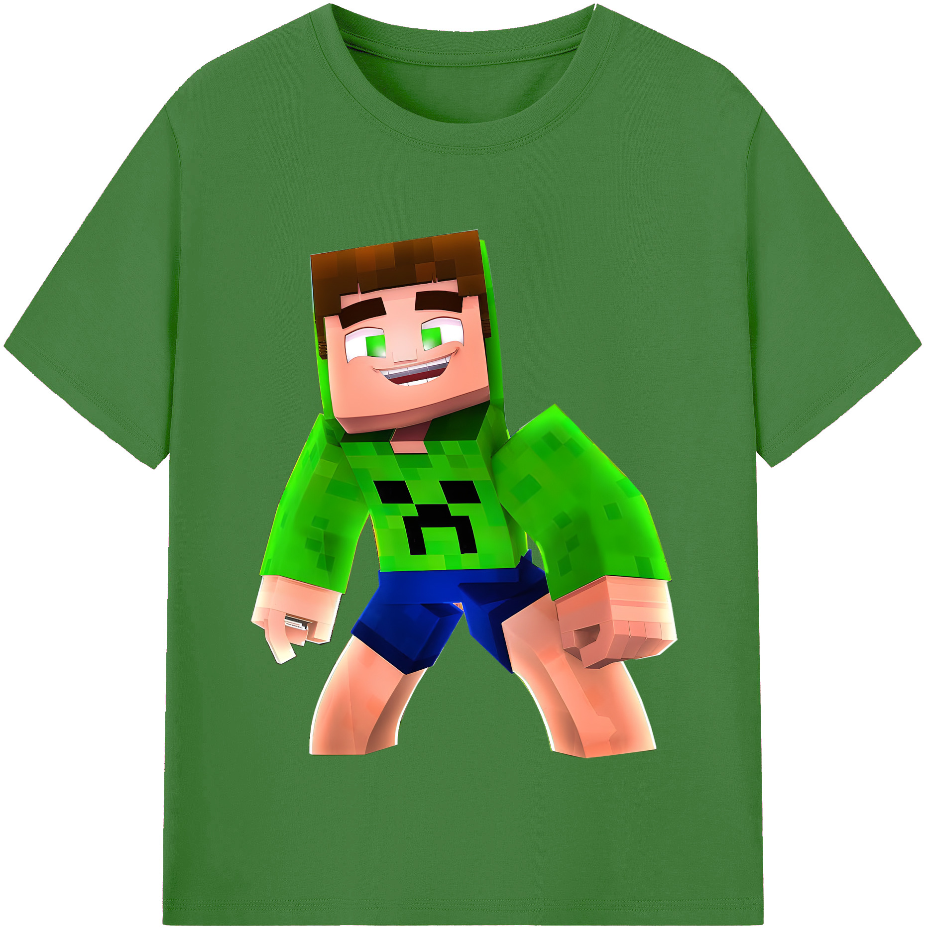 （画像用） マインクラフト ブロックの世界 Minecraft MC Block world レディースカジュアルプリントTシャツ（綿100％）